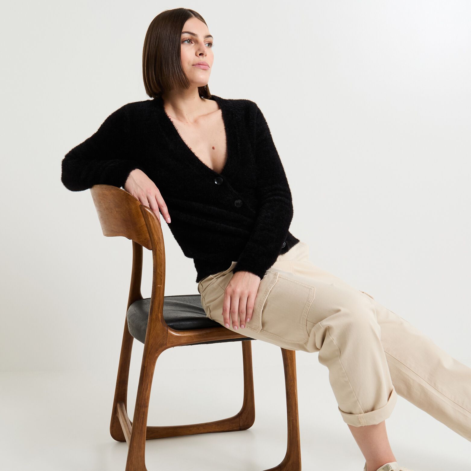 Gilet col V femme