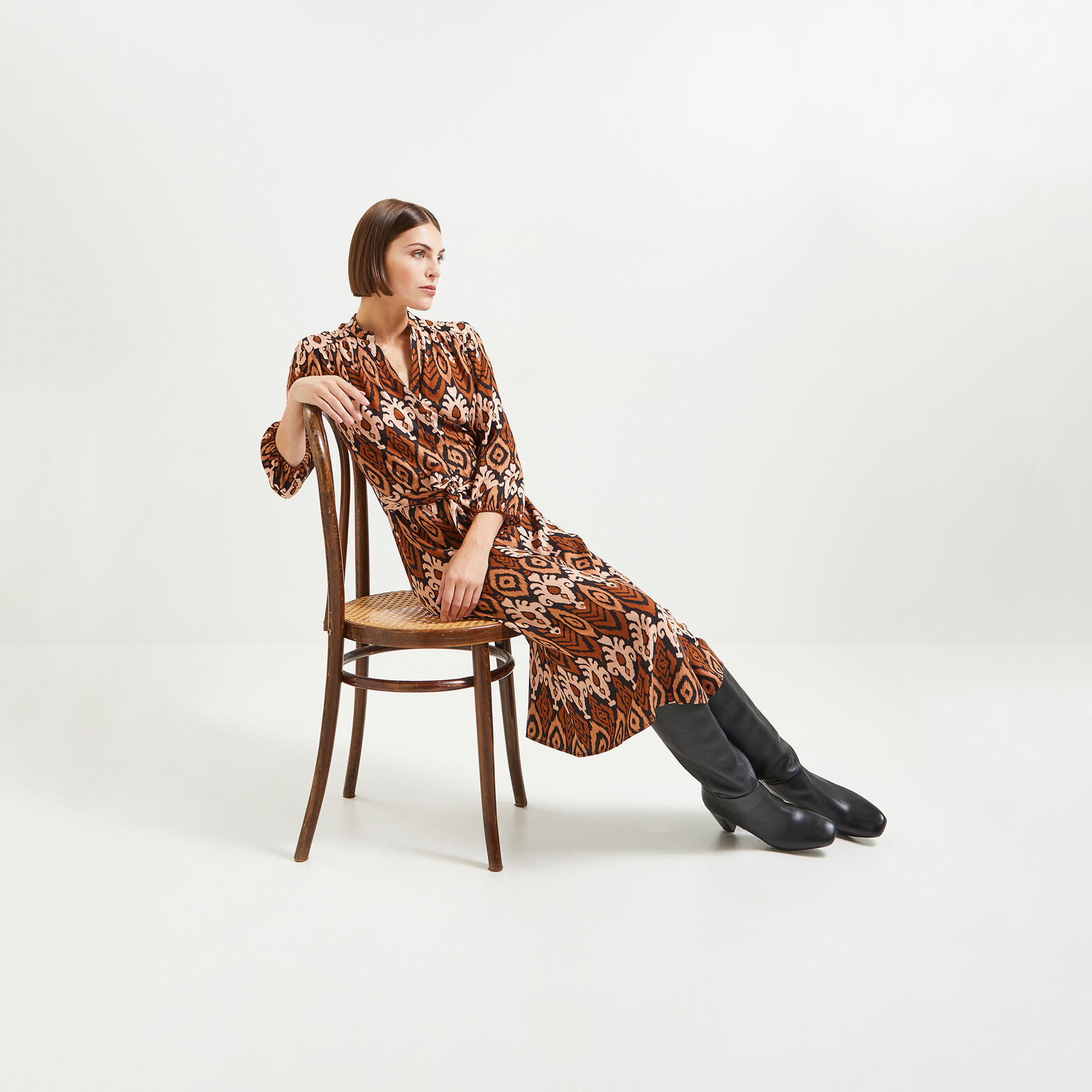 Robe mi- longue imprimée femme