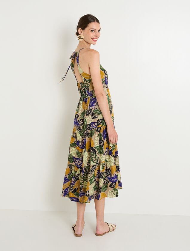 Robe longue imprimée femme