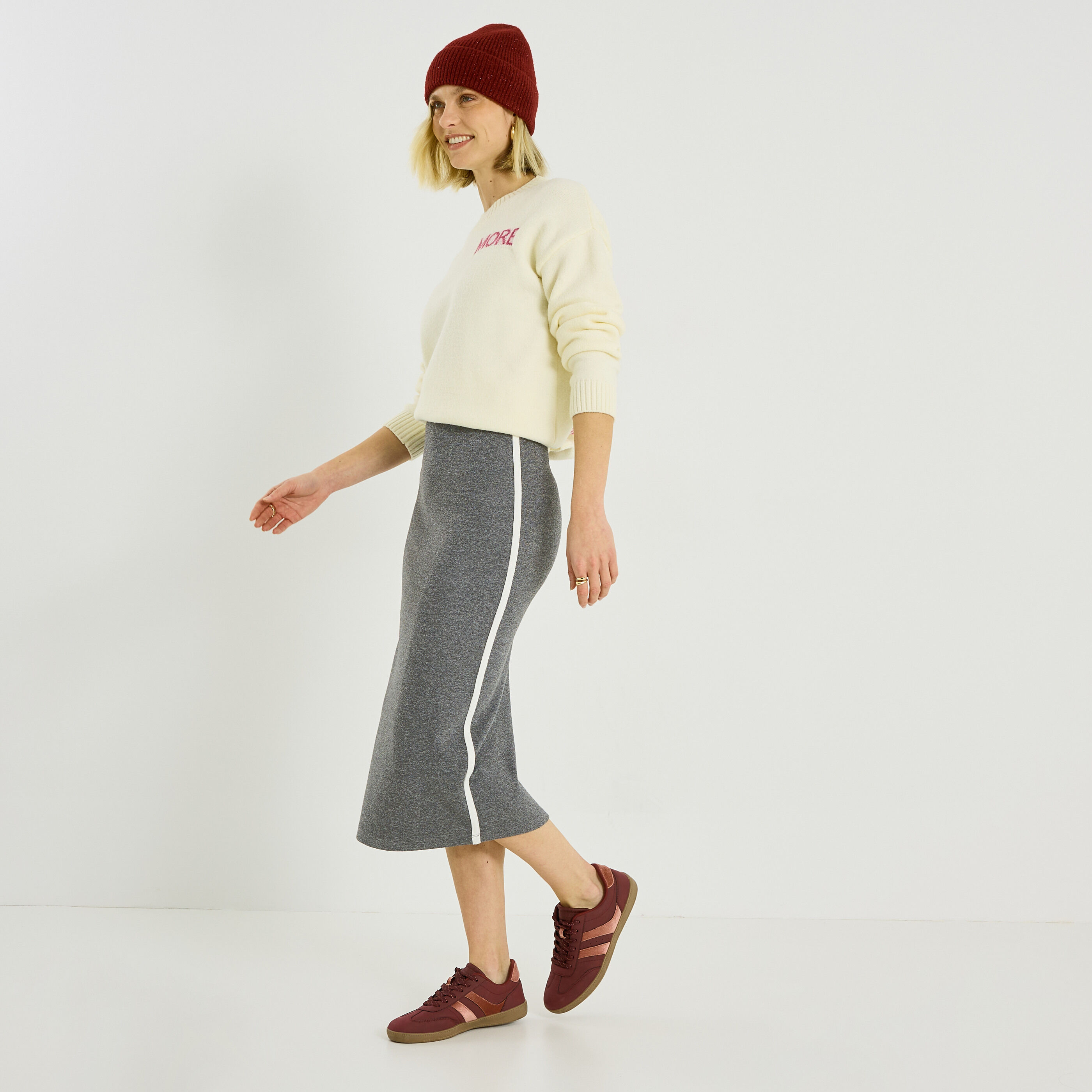 Jupe fluide &eacute;l&eacute;gante femme