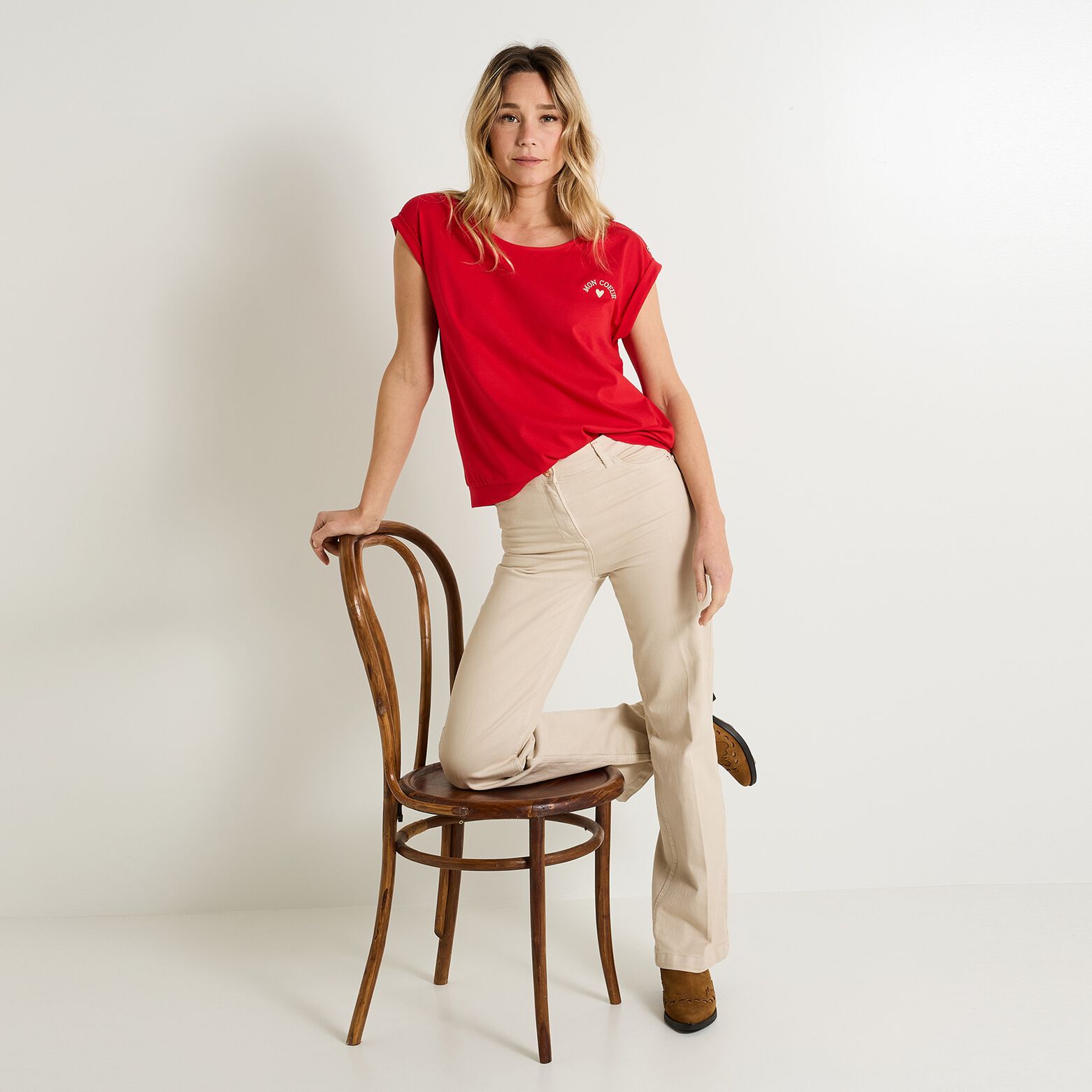 T-shirt col bateau femme