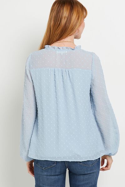 Chemisier plumetis col V femme