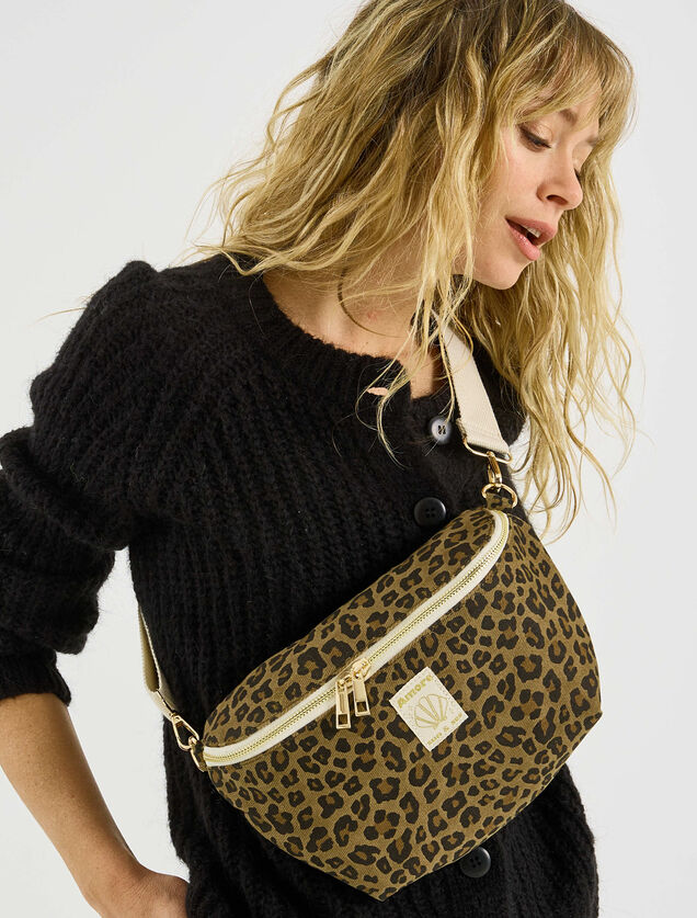 Sac banane imprim&eacute; l&eacute;opard femme