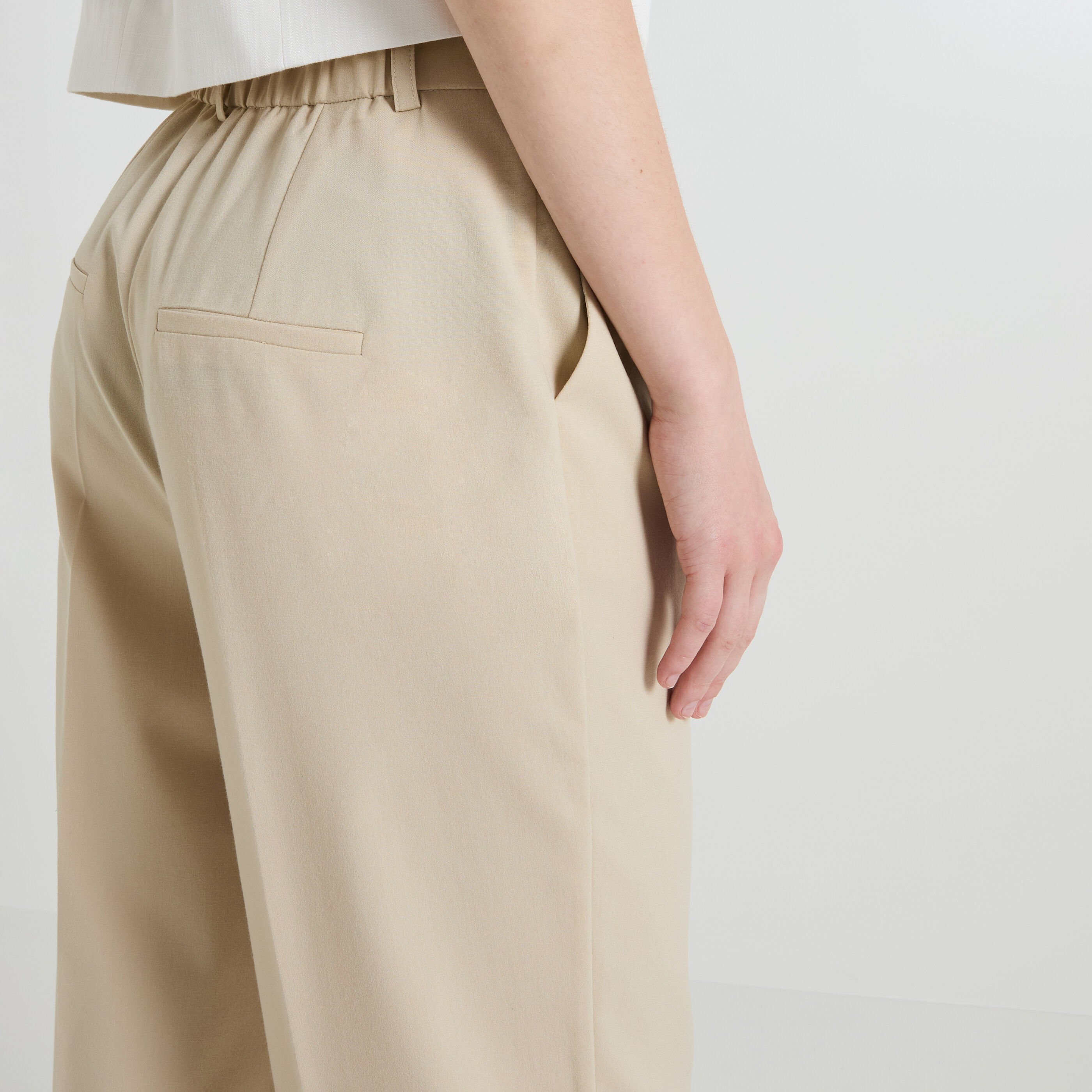Pantalon &agrave; pince large femme