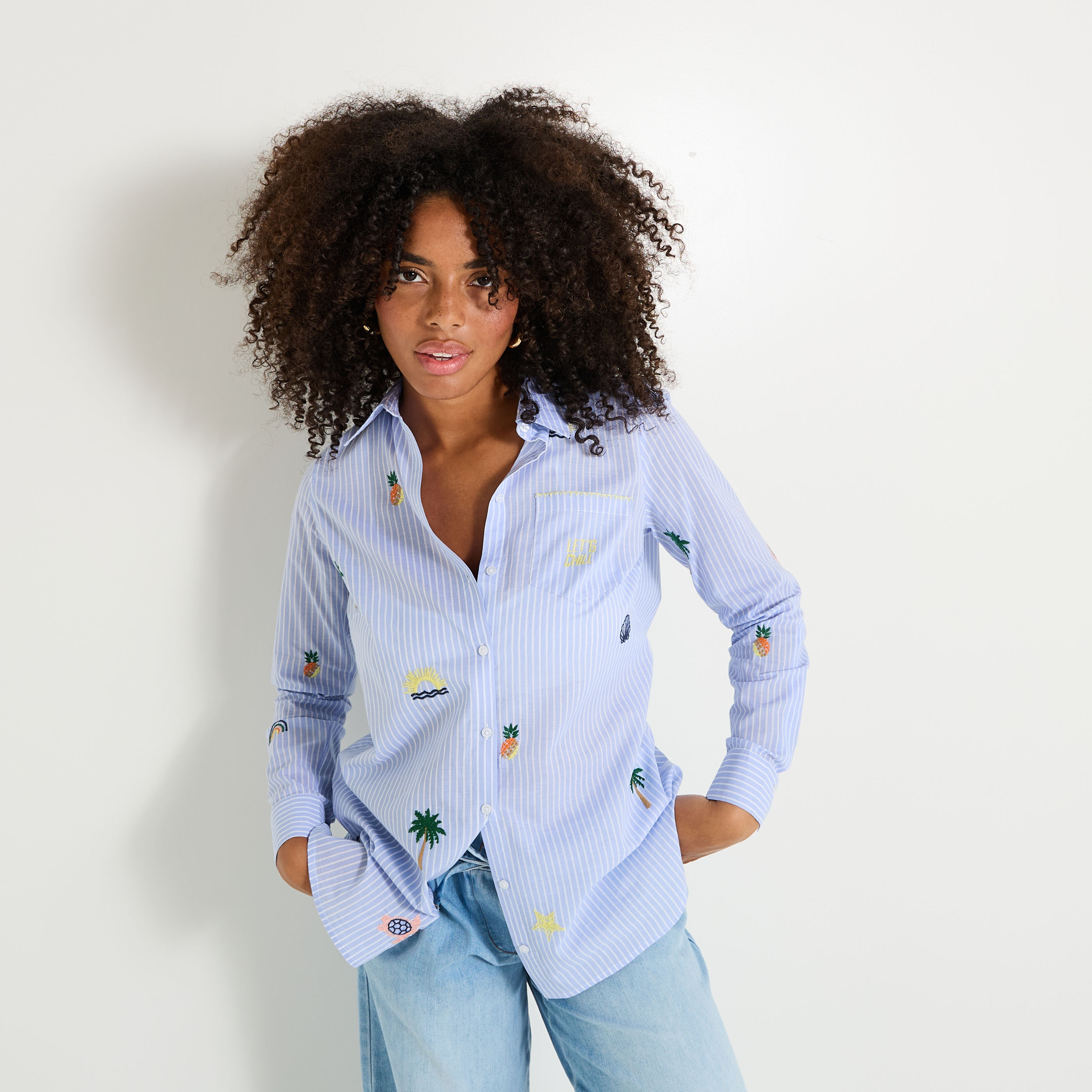 Chemise ray&eacute;e femme