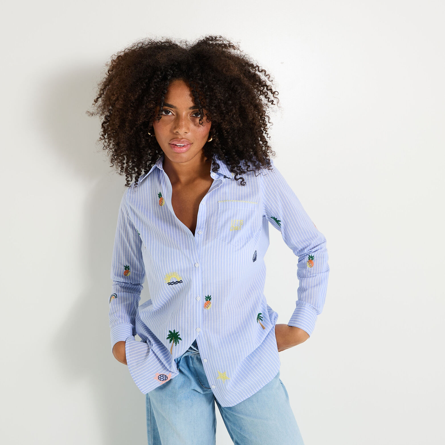 Rayée Chemise rayée femme BLEU | Graindemalice