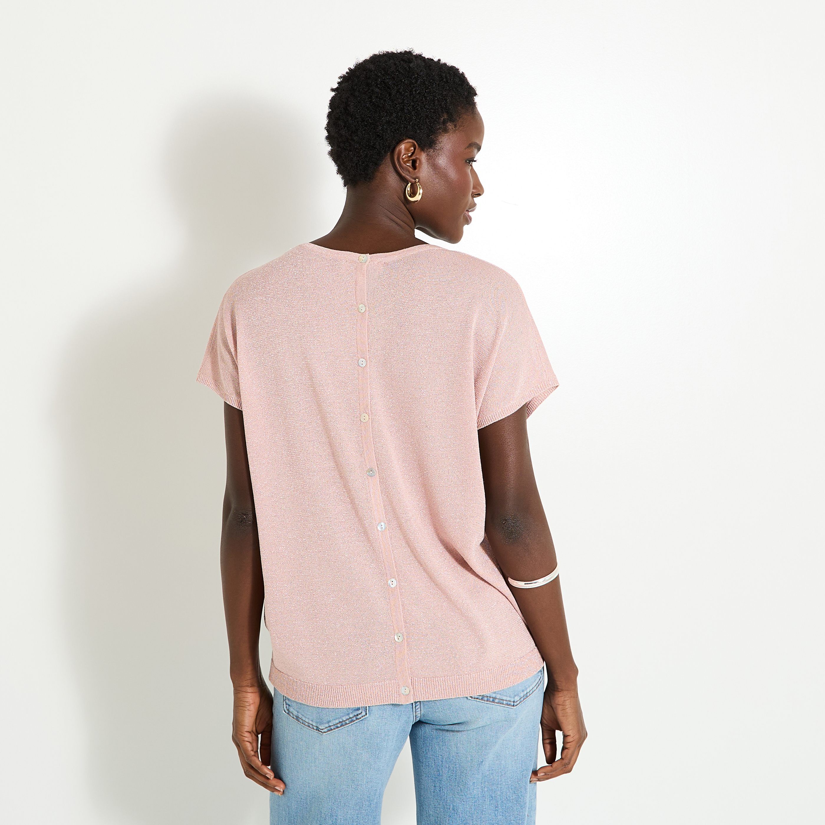 Pull manches courtes femme