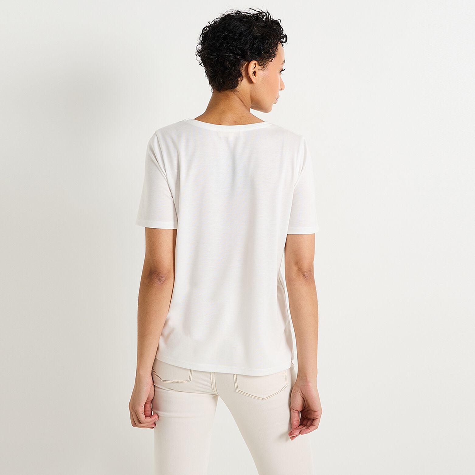 T-shirt col V femme