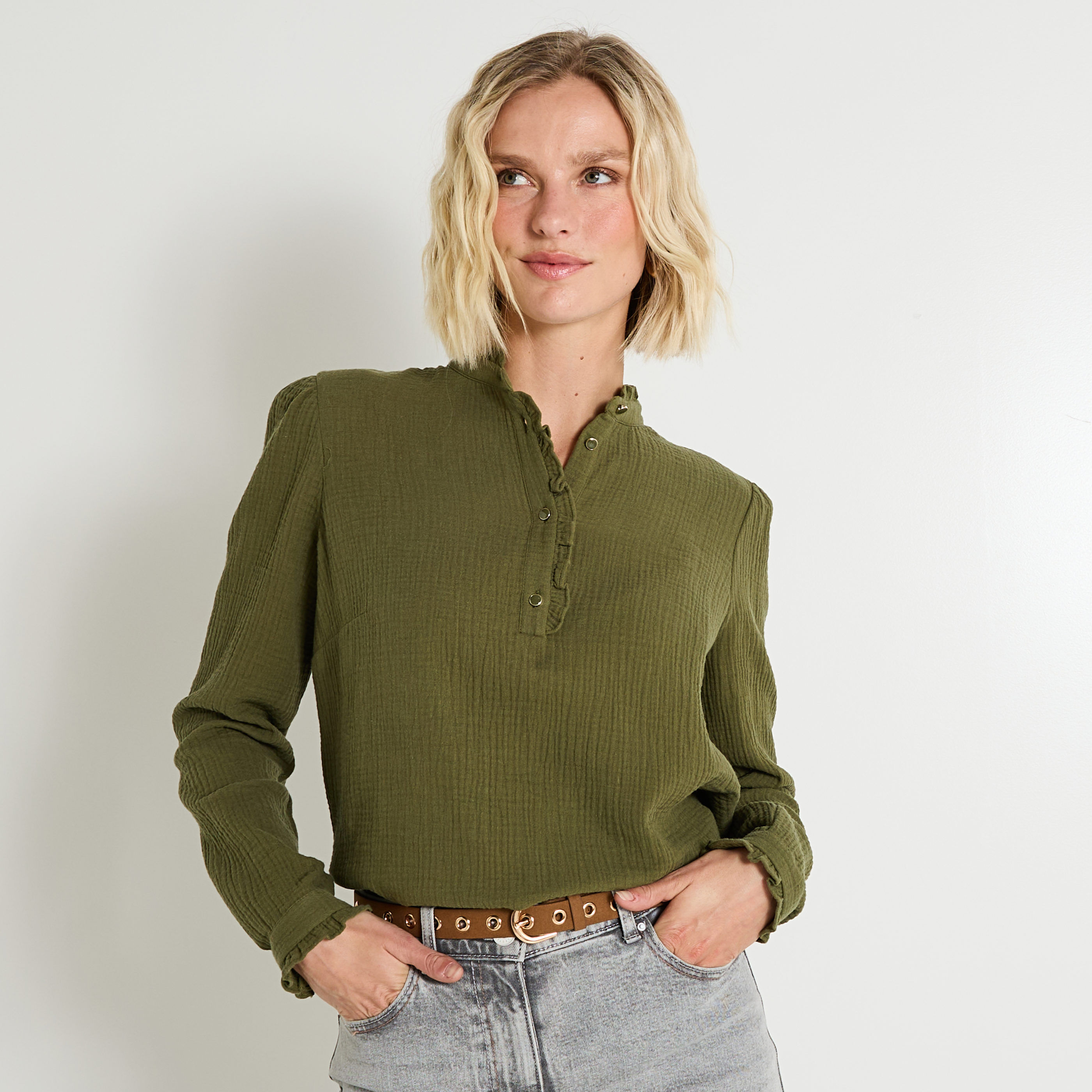 Blouse en gaze de coton femme