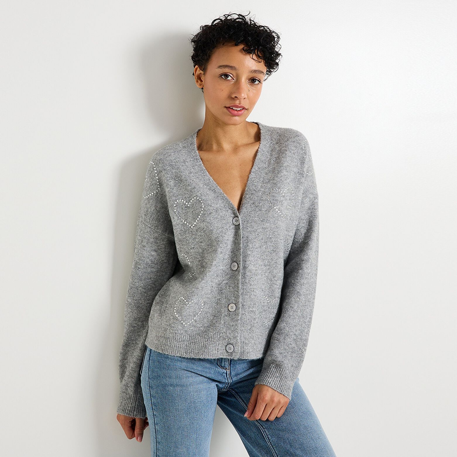 Gilet col V femme