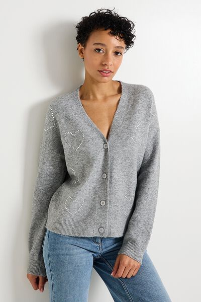 Gilet col V femme