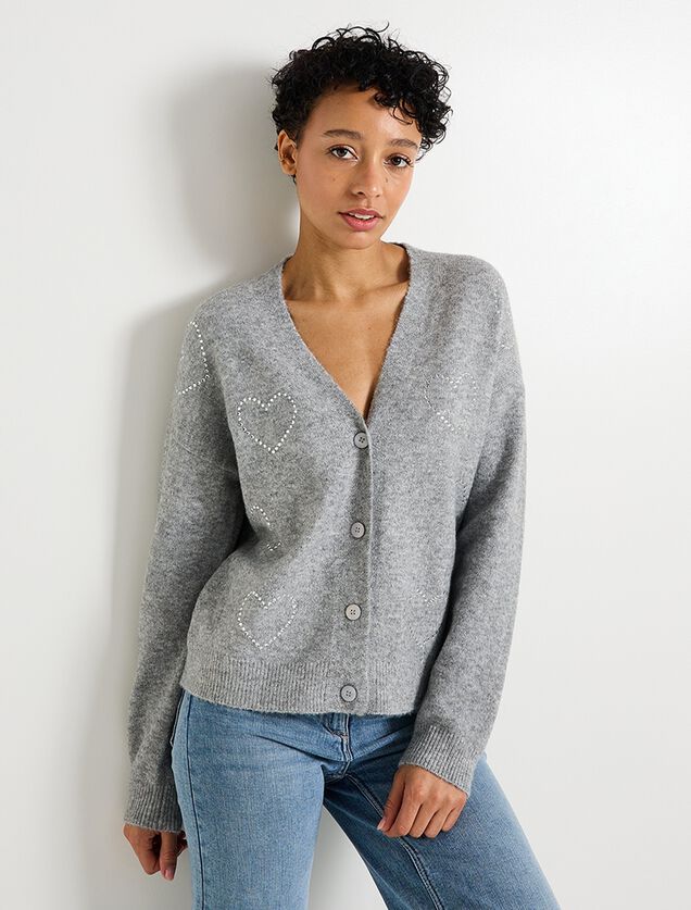 Gilet col V femme