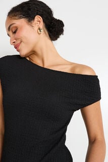 Robe longue col bateau femme