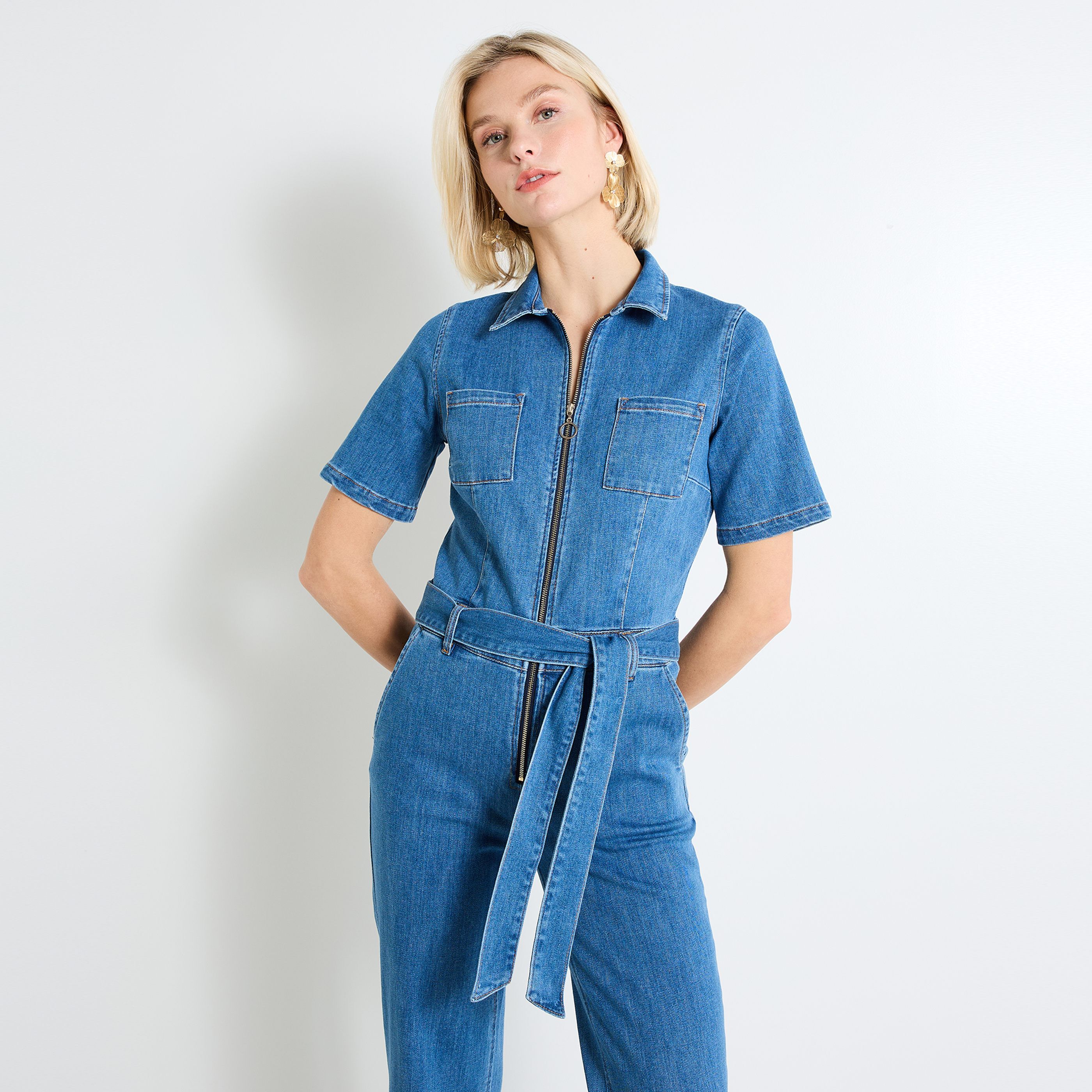 Combinaison en denim femme