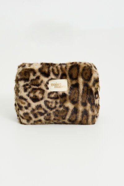 Grande trousse imprimé léopard femme