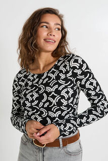 T-shirt manches longues imprimé femme