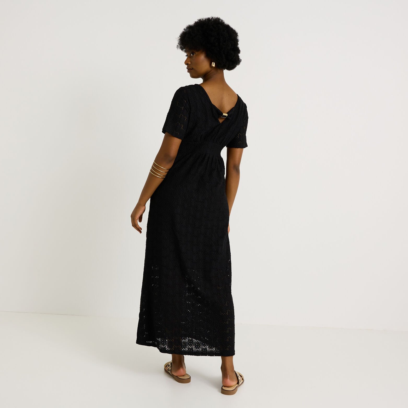 Robe longue texturée en maille