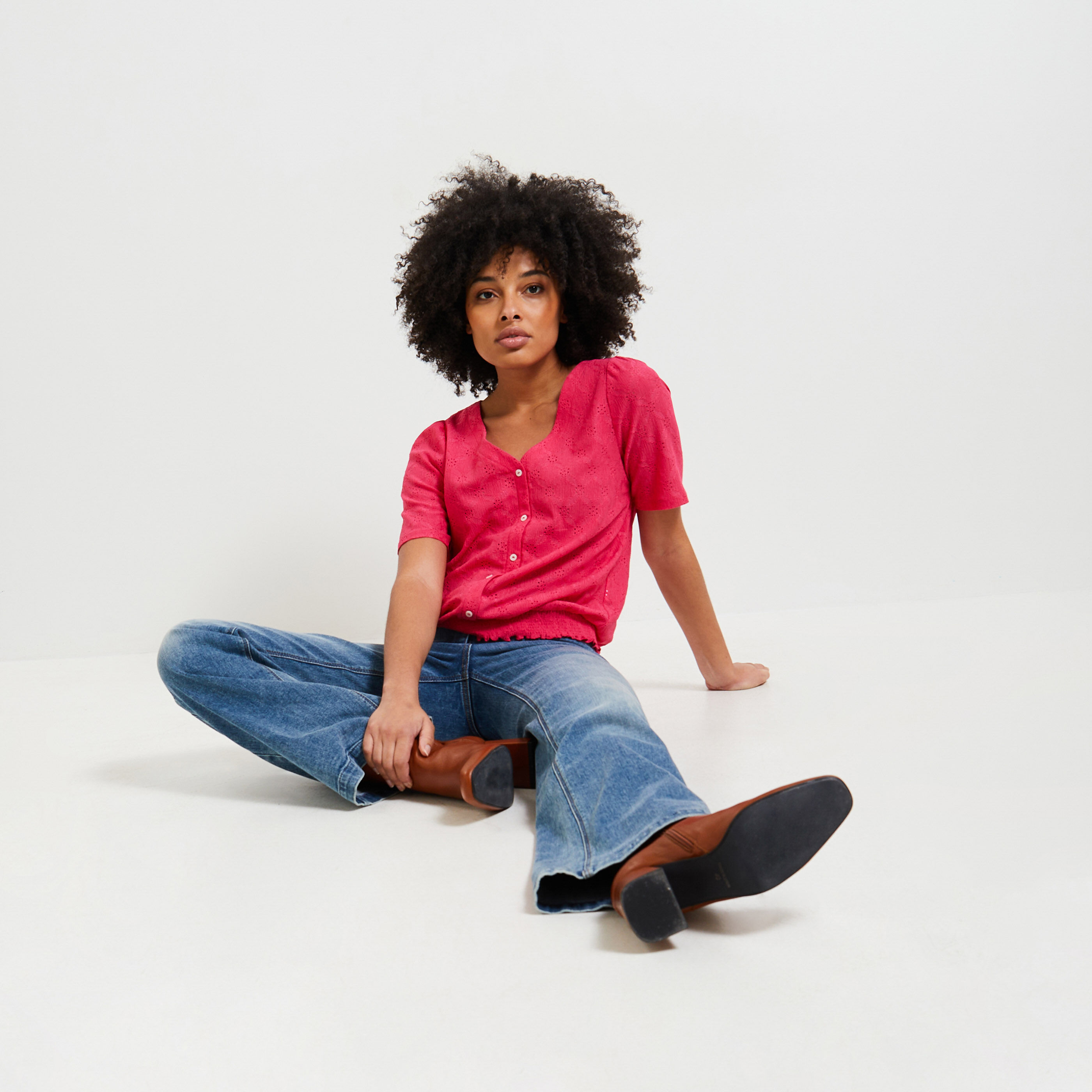 Tshirt ajour&eacute; femme