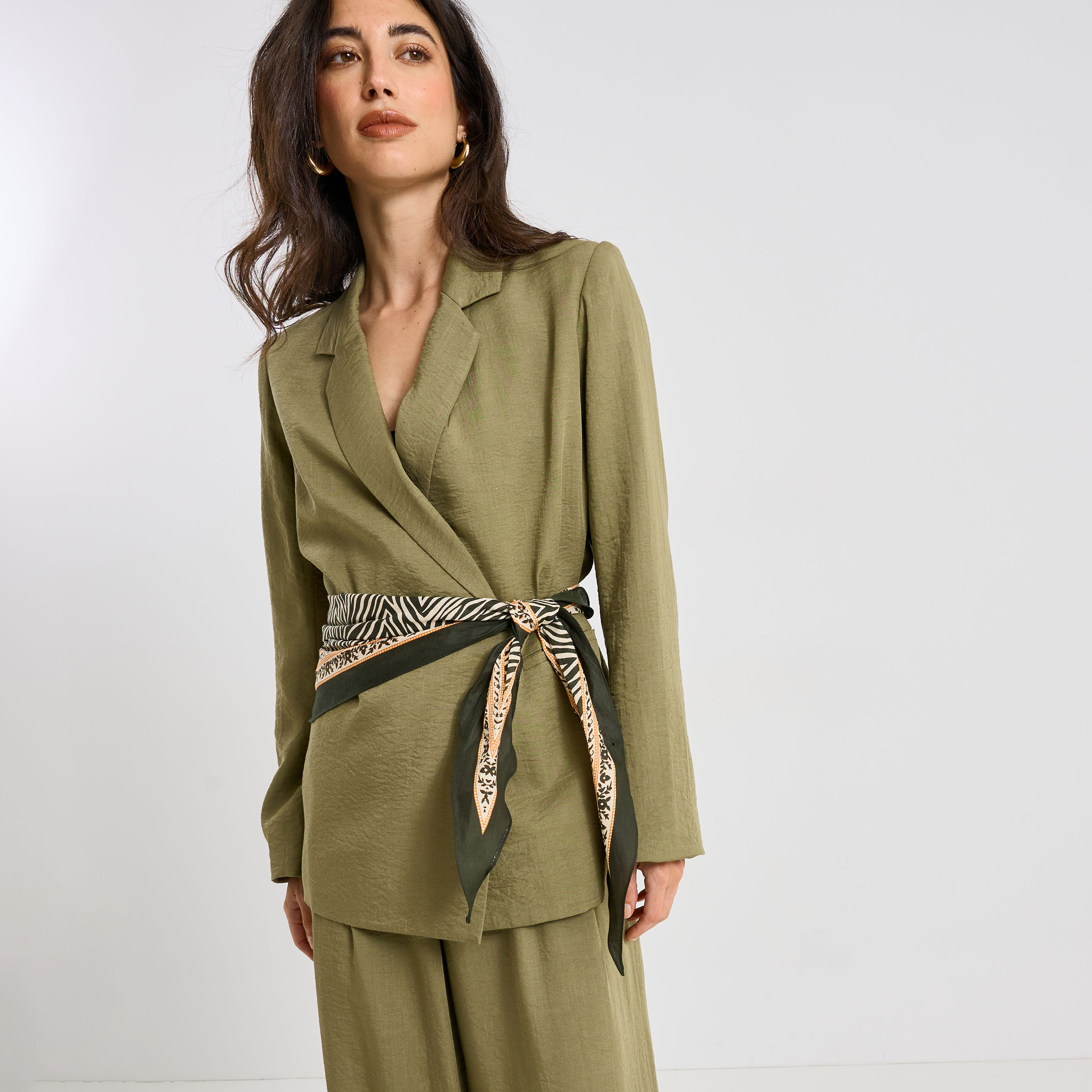 Foulard imprim&eacute; forme losange femme