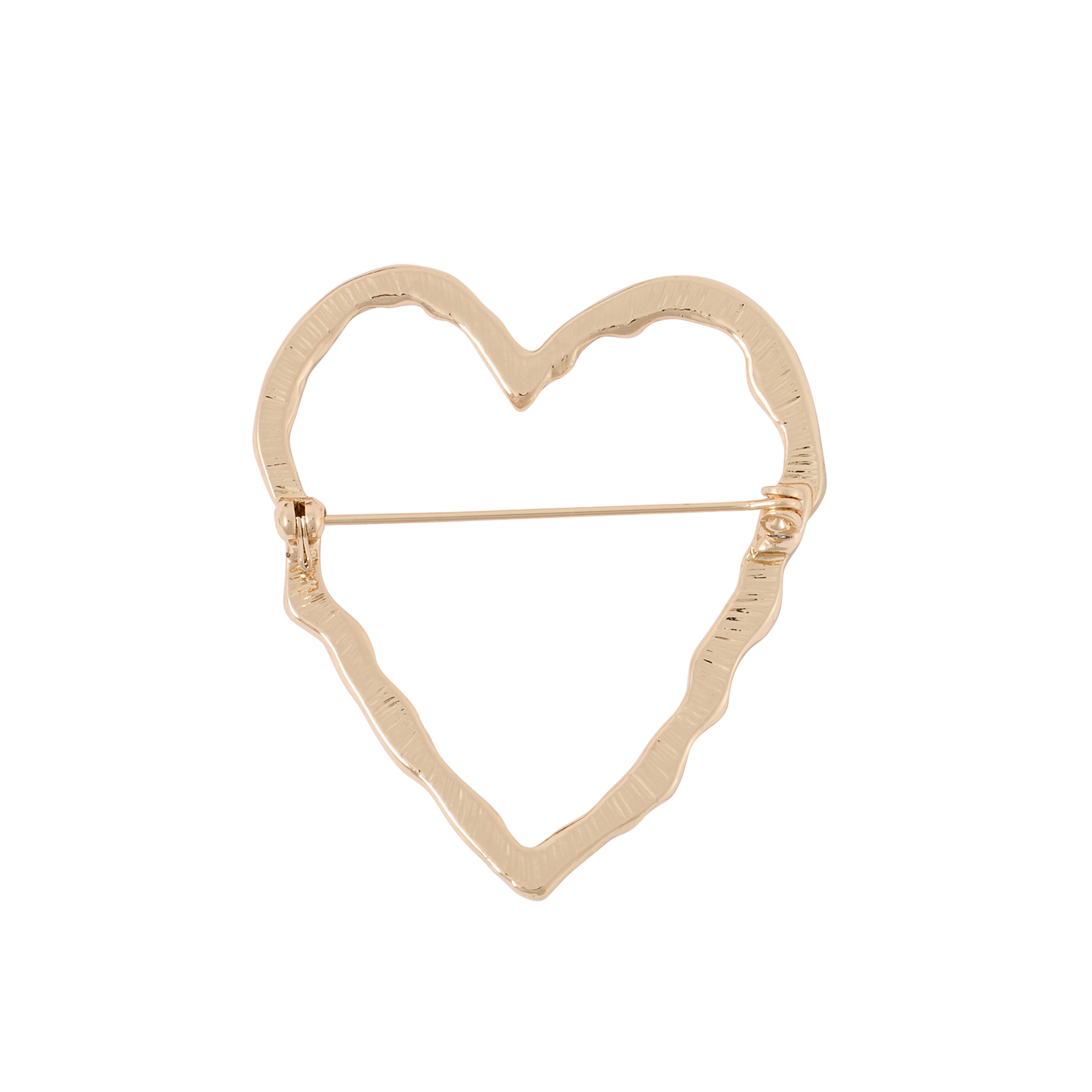 Broche c&oelig;ur martel&eacute; femme