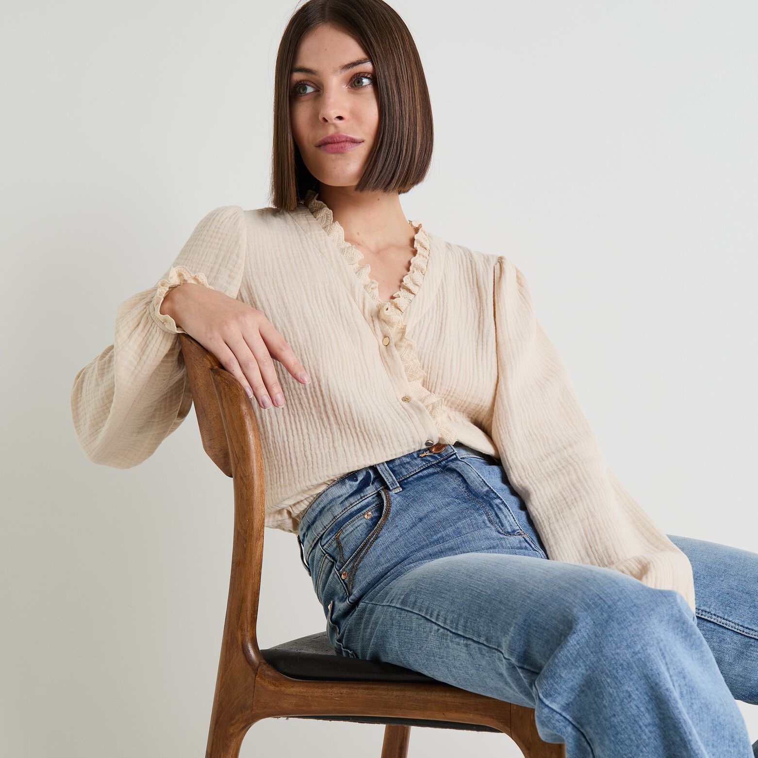 Chemise en gaze de coton femme