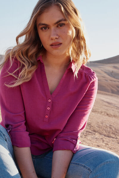 Blouse col chemise femme