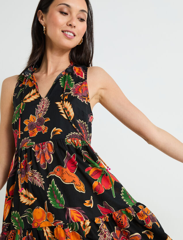 Robe longue imprimée femme