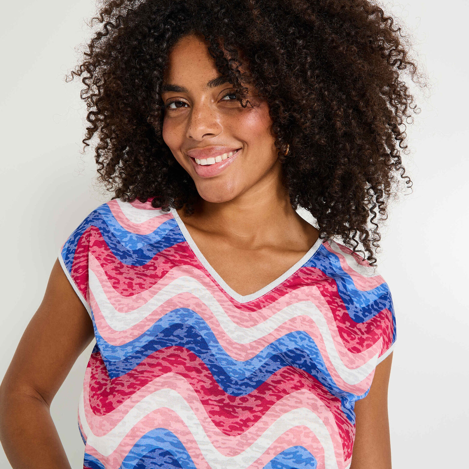 T-shirt col V femme