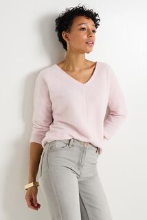 Pull col V femme