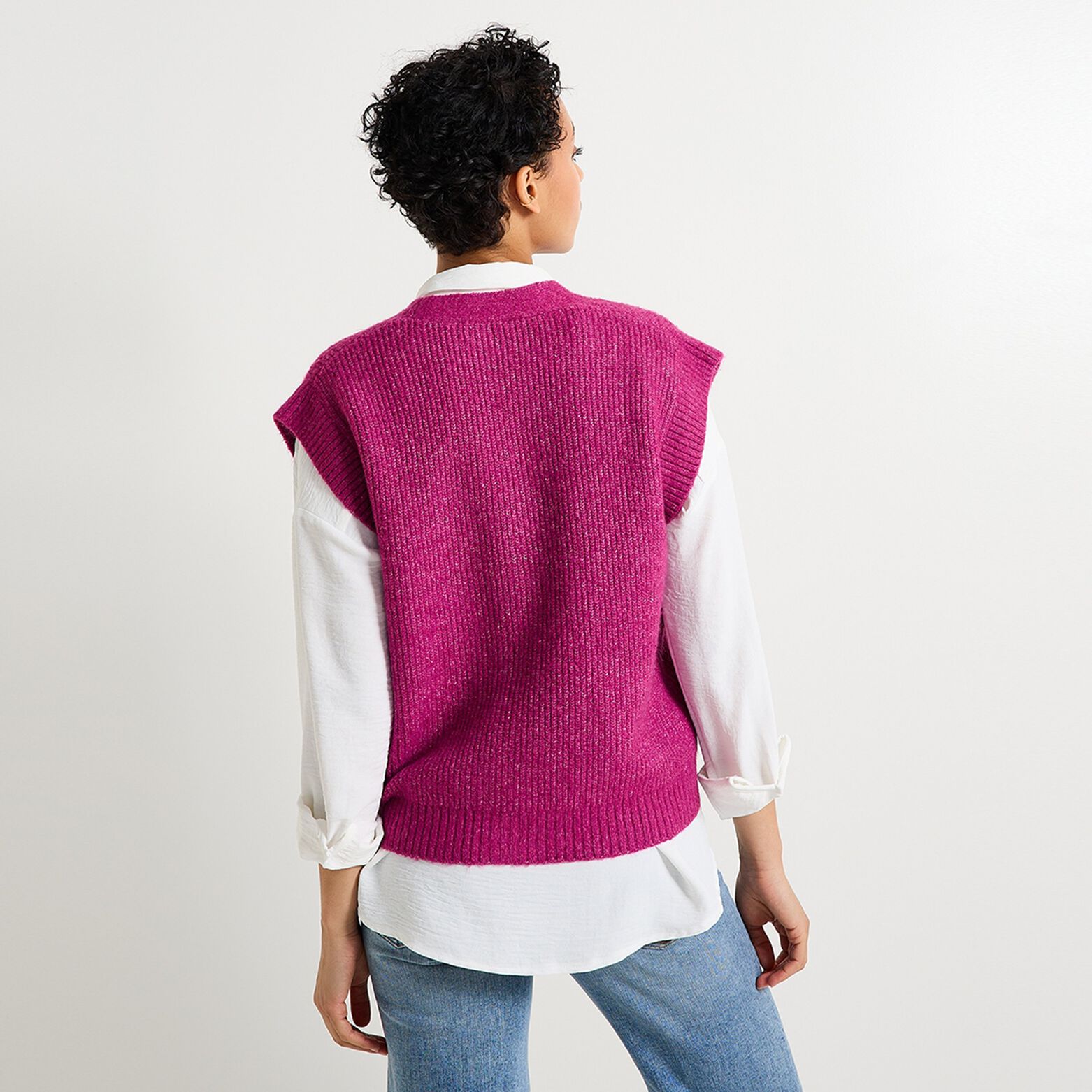 Gilet col V femme