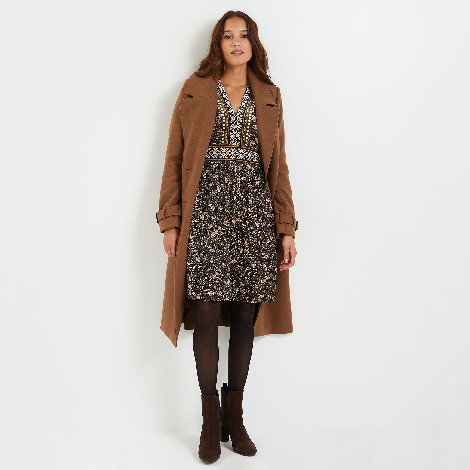 Robe imprimée en velours femme