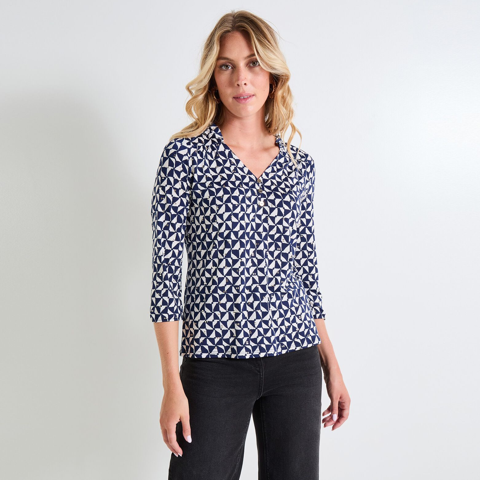 Blouse col V femme