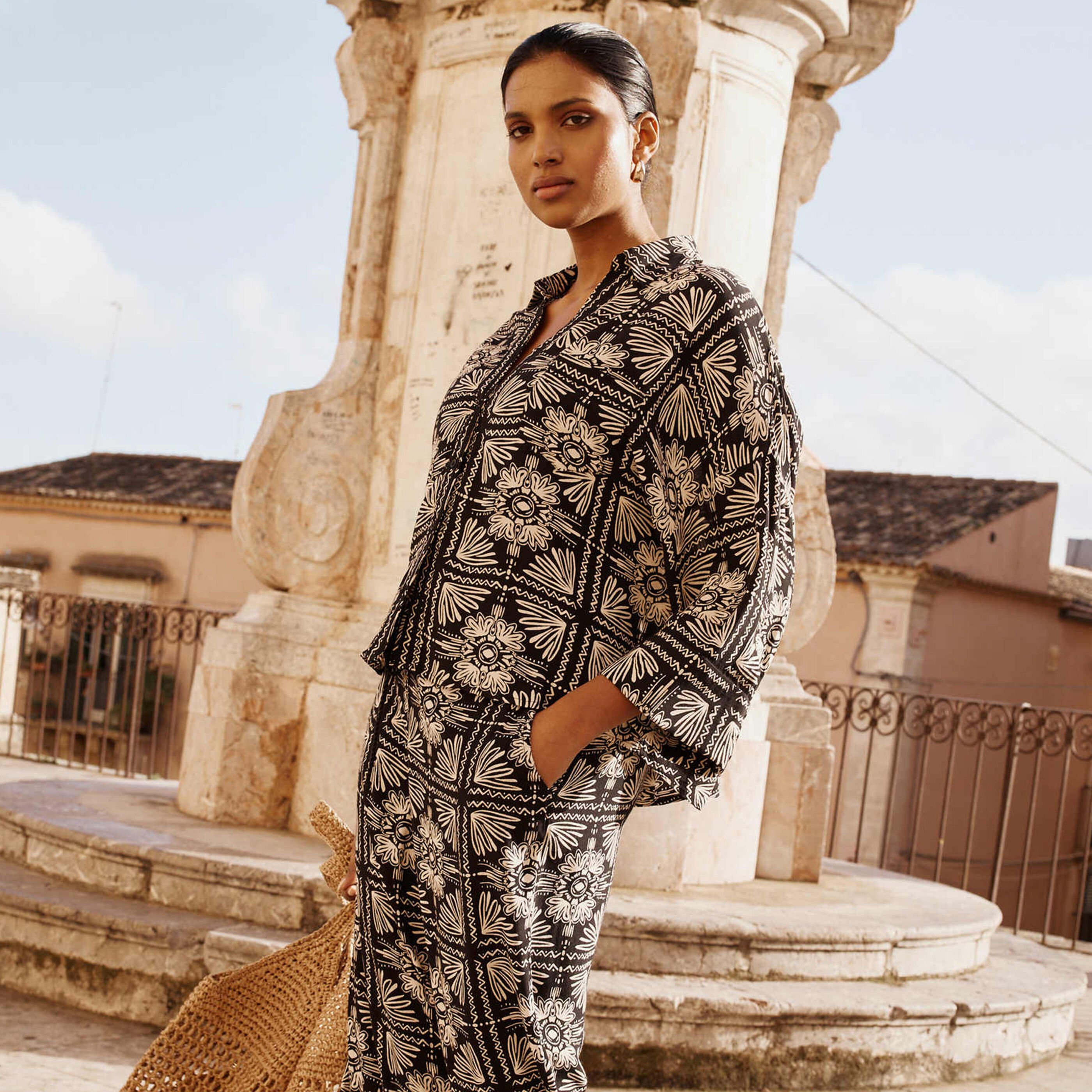 Chemise imprim&eacute; ethnique femme