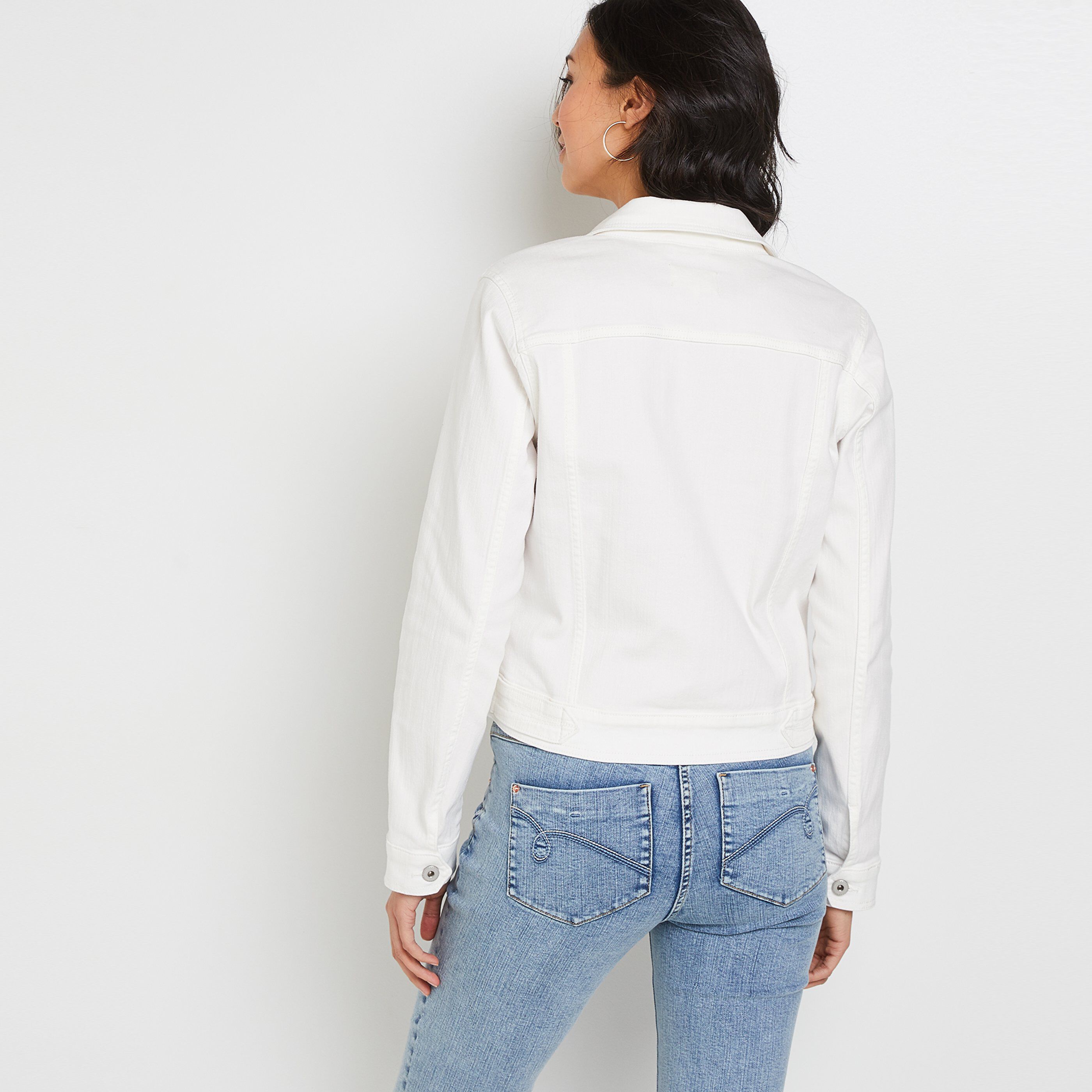 Veste en jean discount blanche courte femme