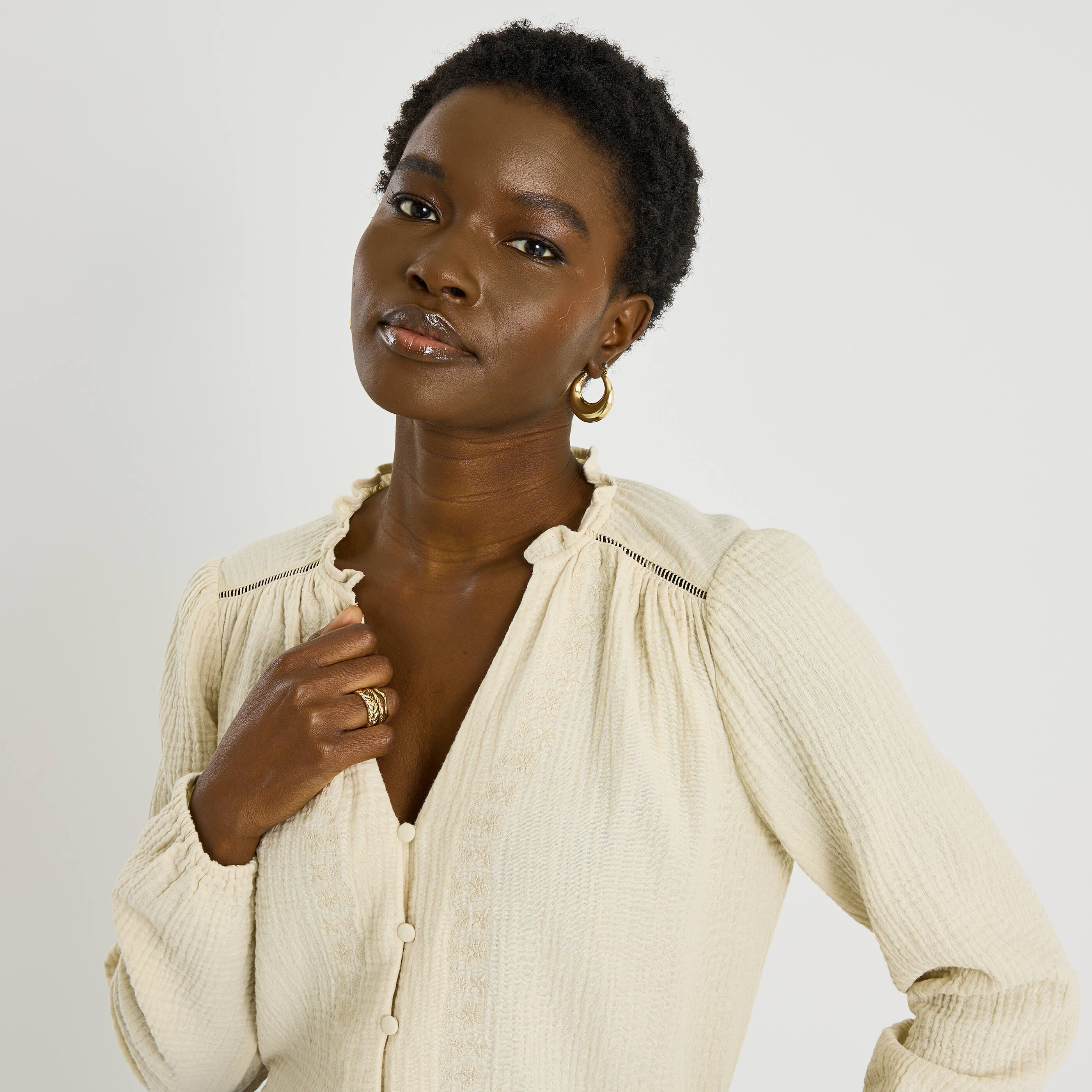 Chemise en gaze de coton femme