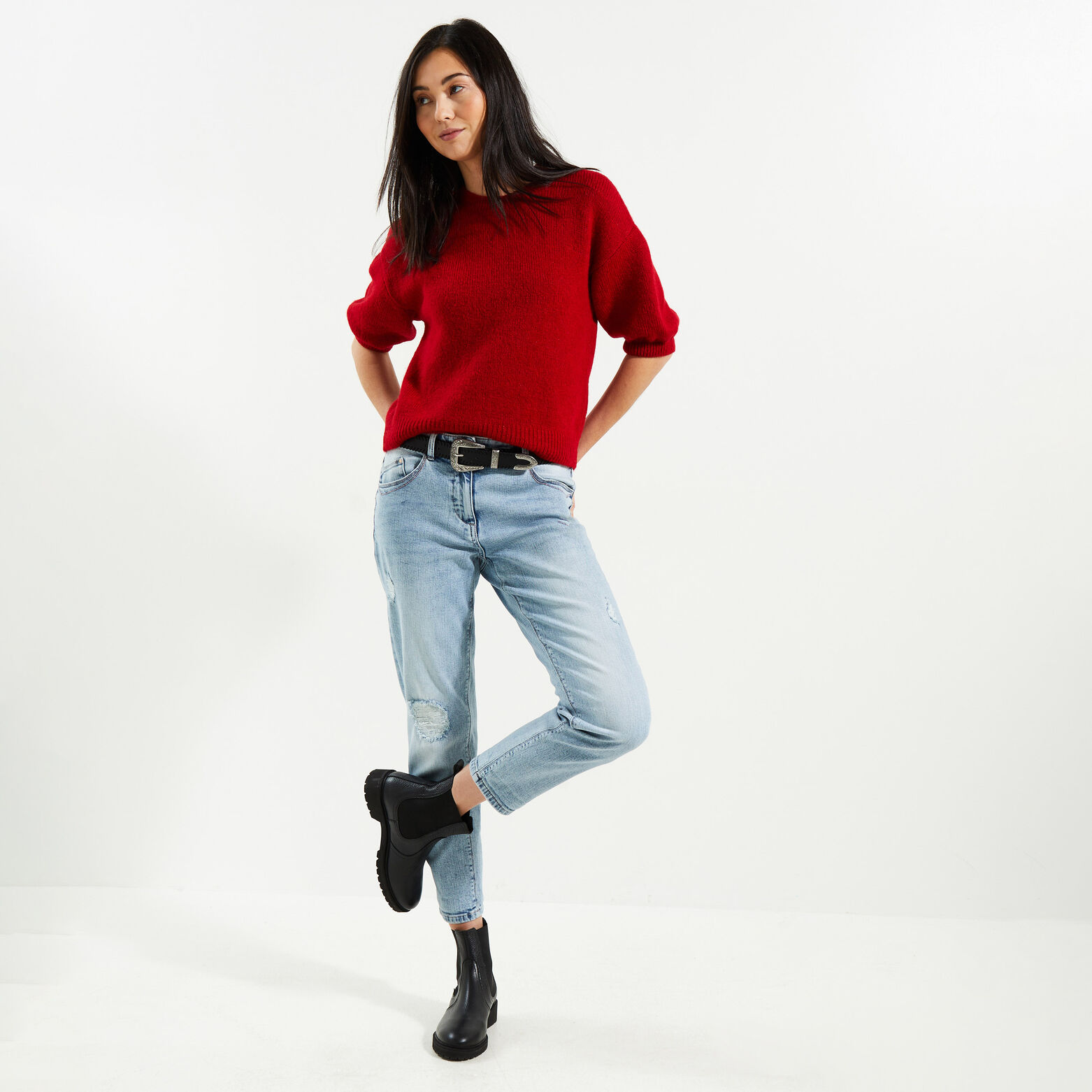 Pull manches coudes femme