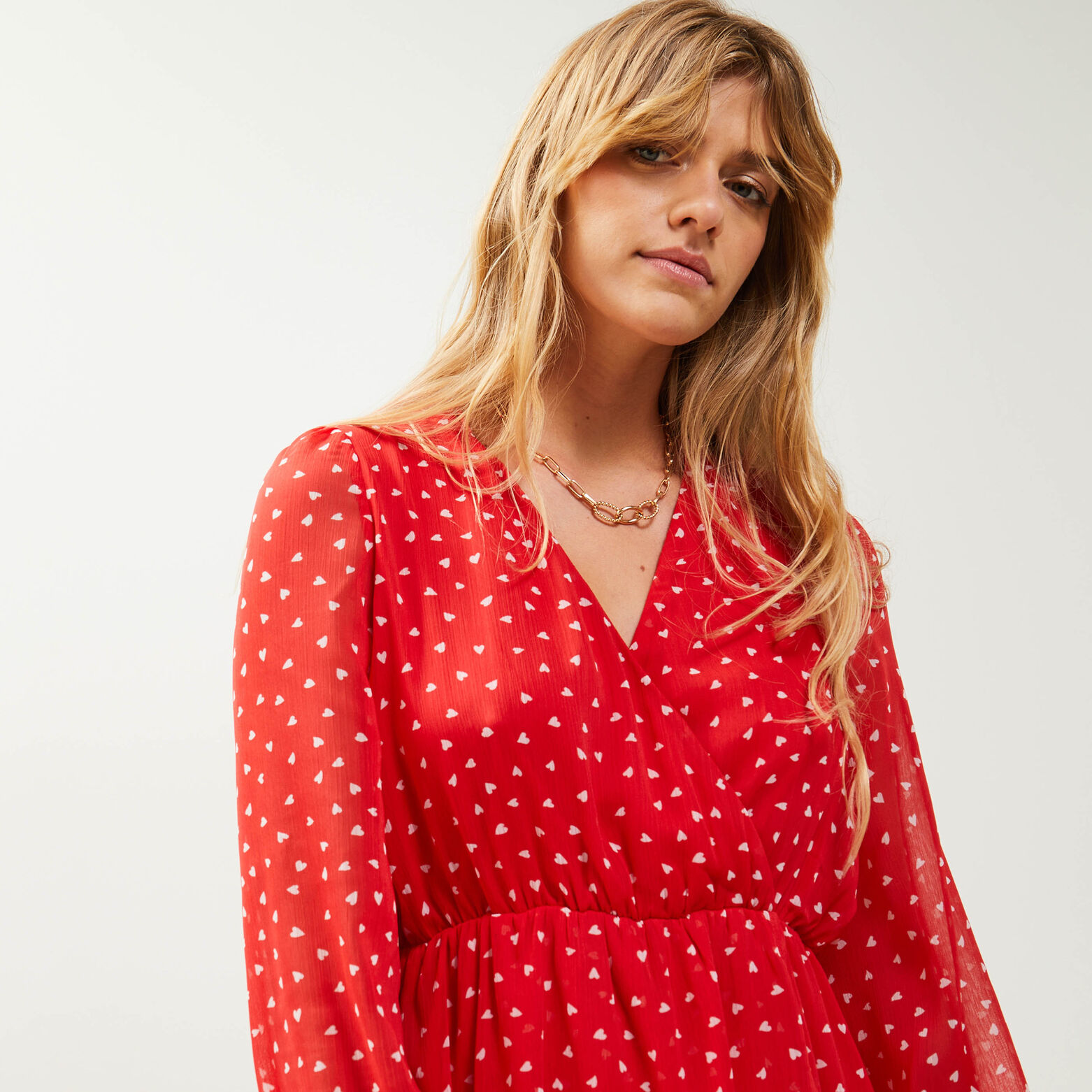 Robe imprimée coeurs femme