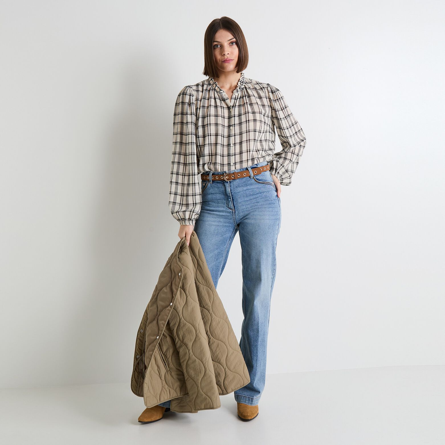 Chemise à carreaux femme