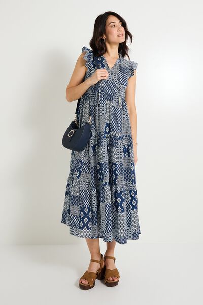 Robe longue imprimée femme