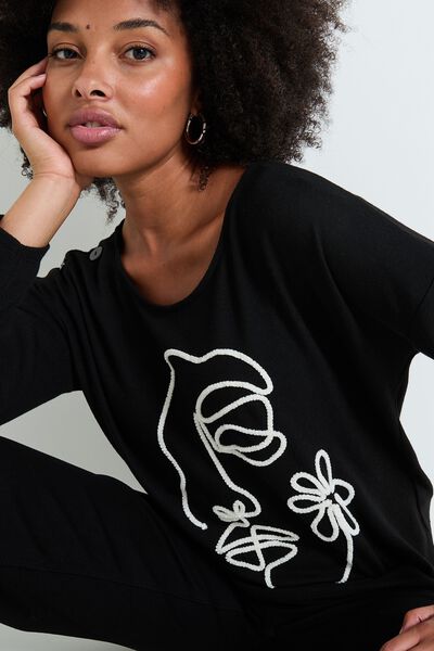 T-shirt col U femme