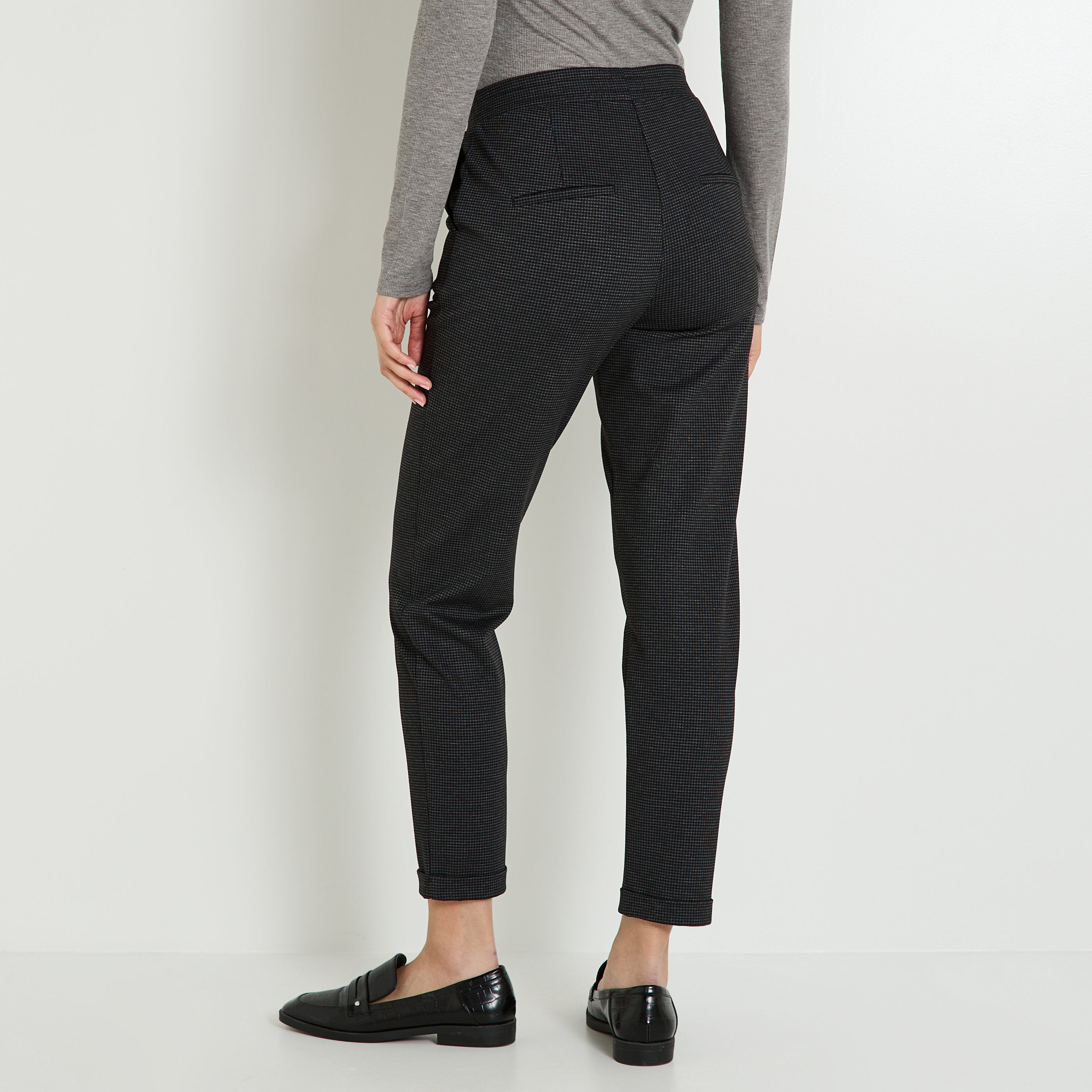 Pantalon en maille jacquard femme