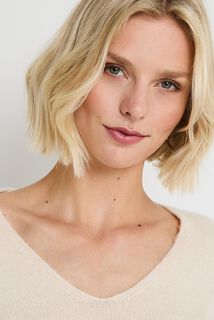 Pull col V femme