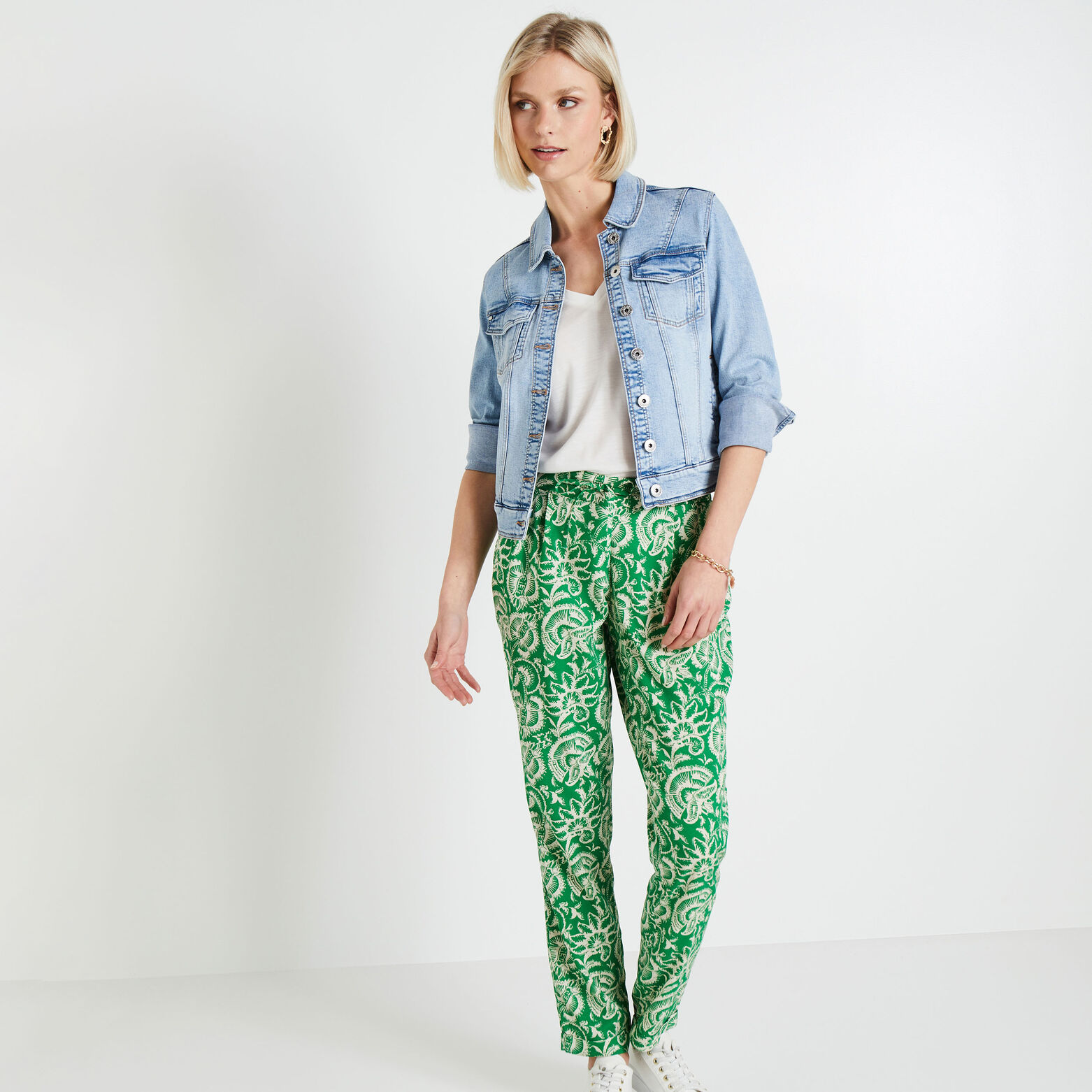 Pantalon fluide imprimé femme