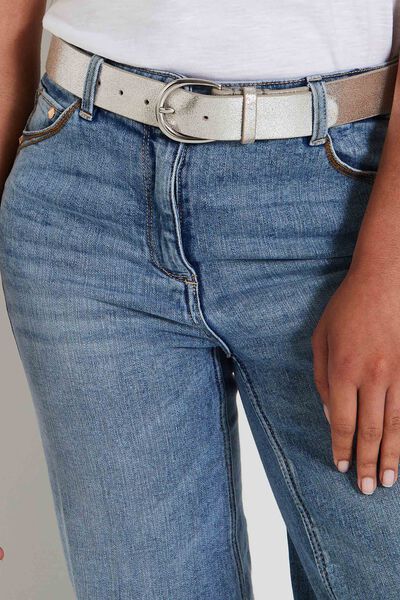 Ceinture irisée croûte de cuir femme