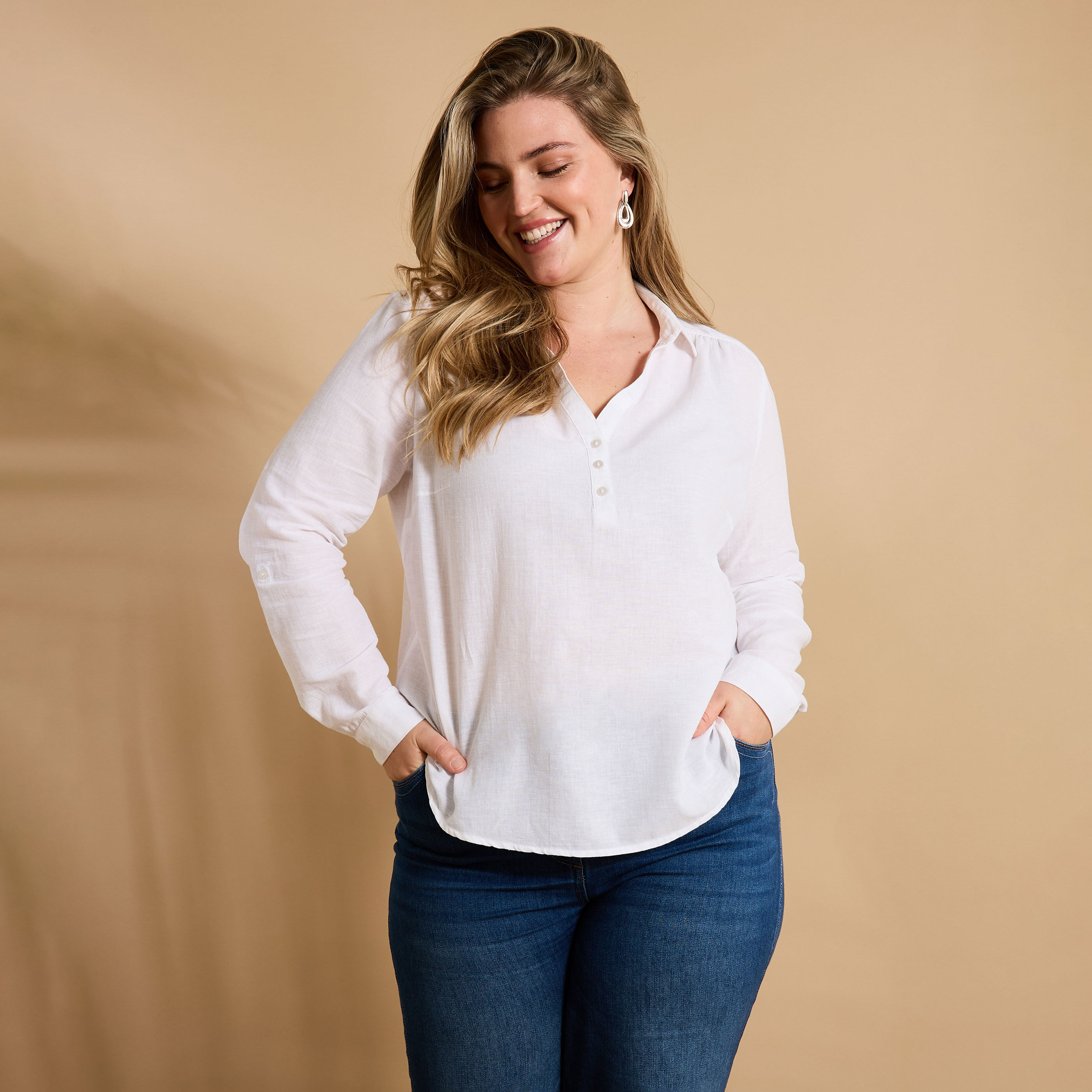 Blouse en coton et lin femme 