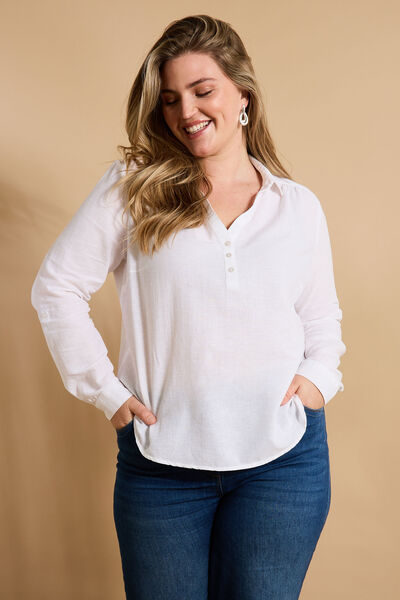 Blouse en coton et lin femme 