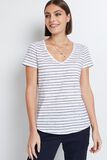 T-shirt à rayures col V femme