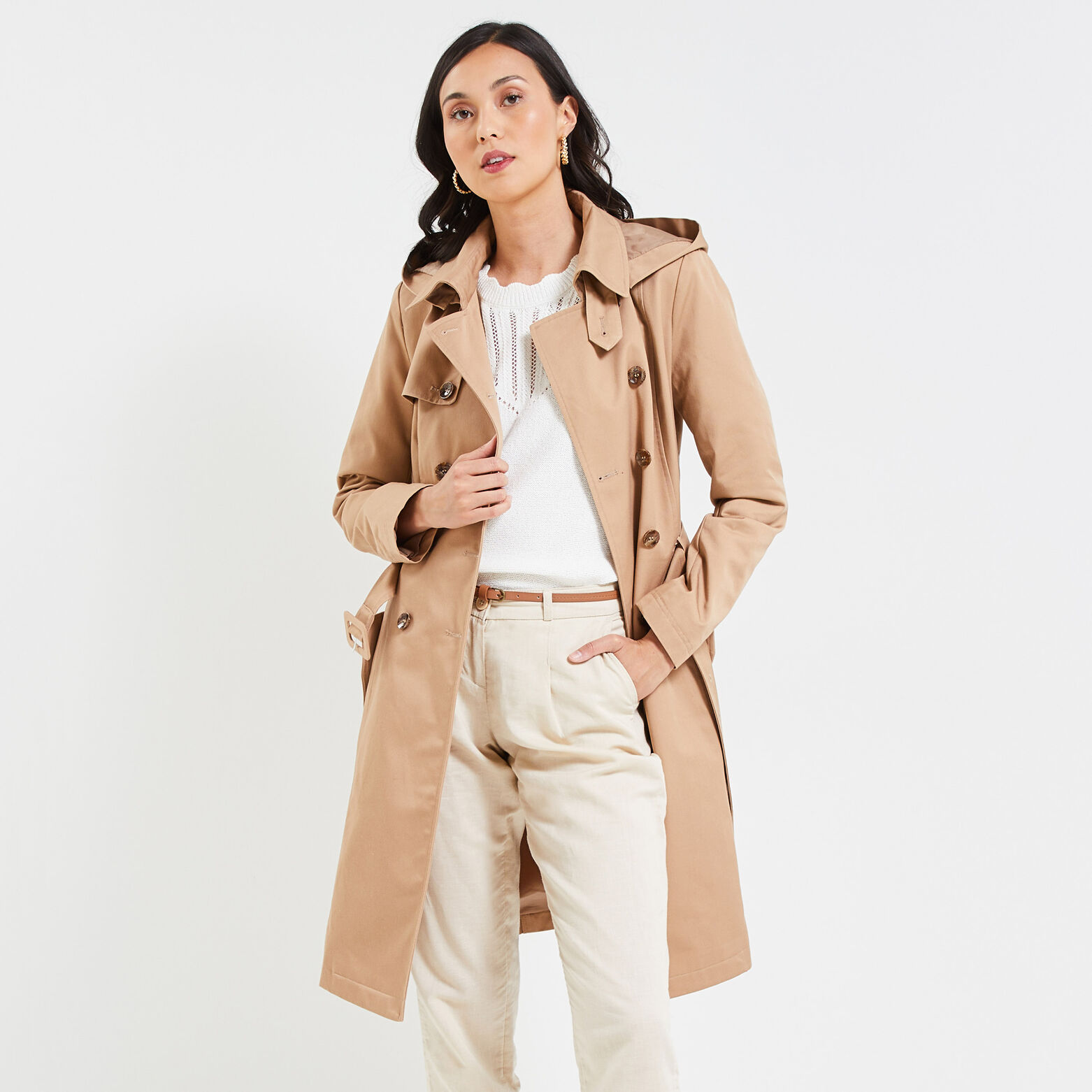 Trench long femme