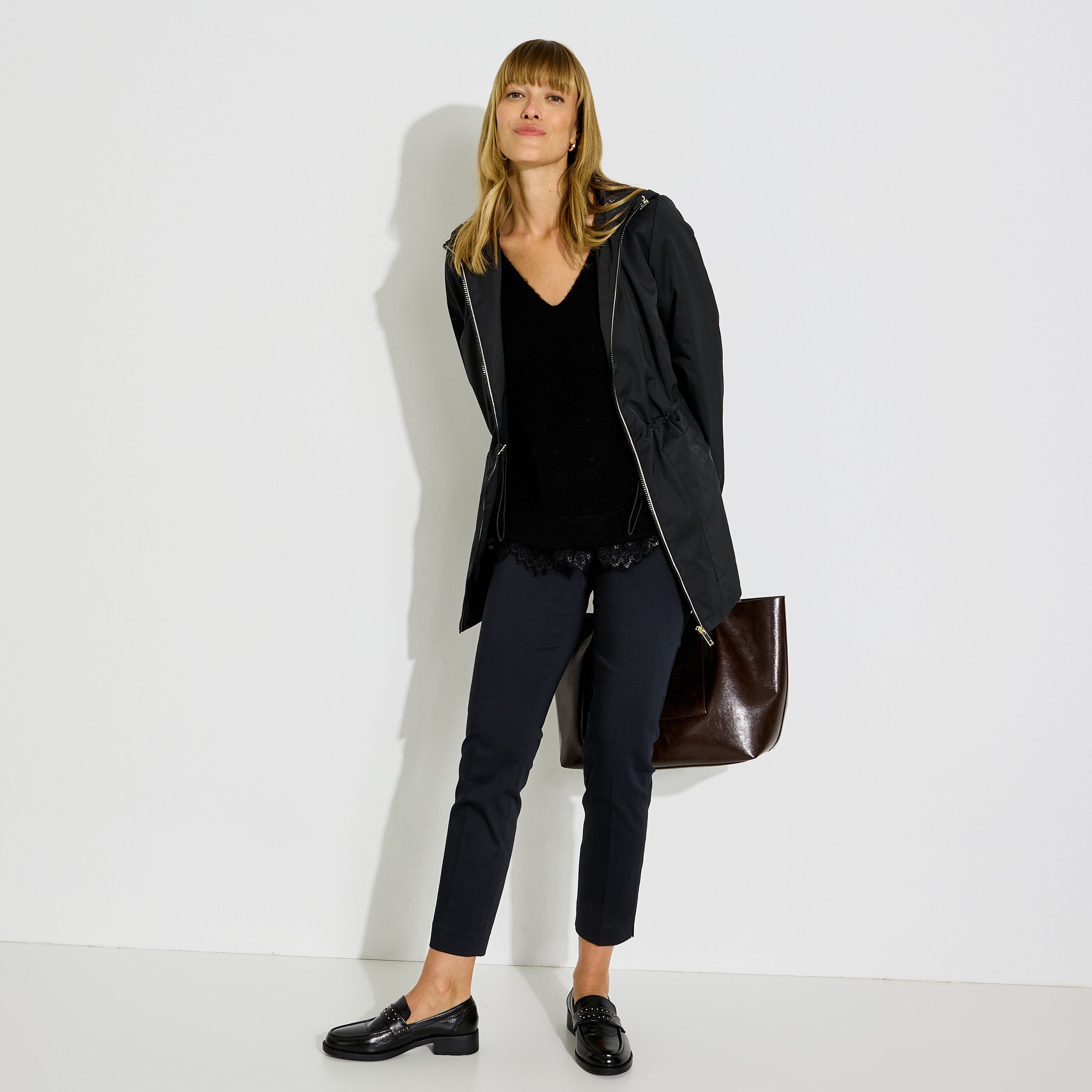 Parka d&eacute;perlante &agrave; capuche femme