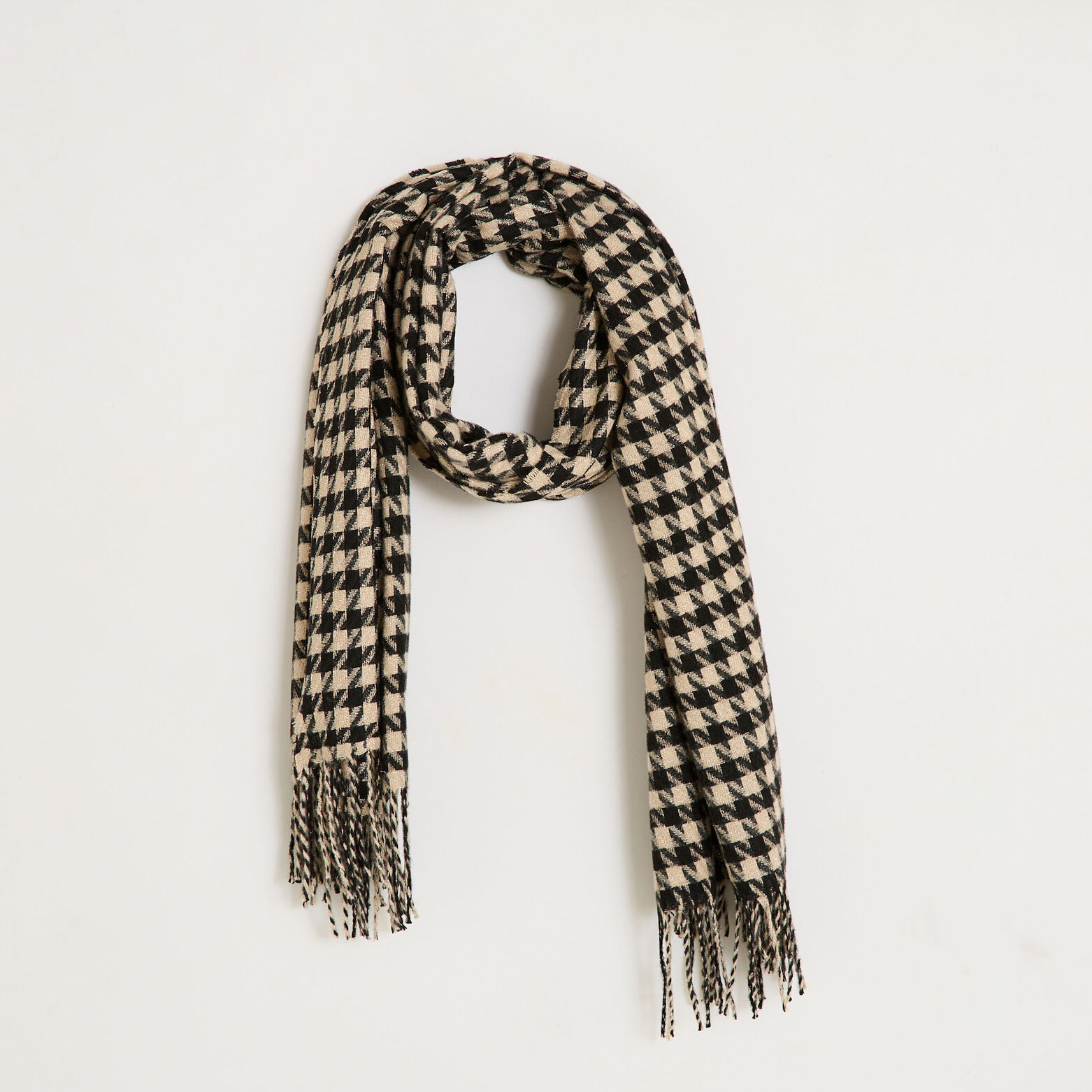 Echarpe motif pied de poule 